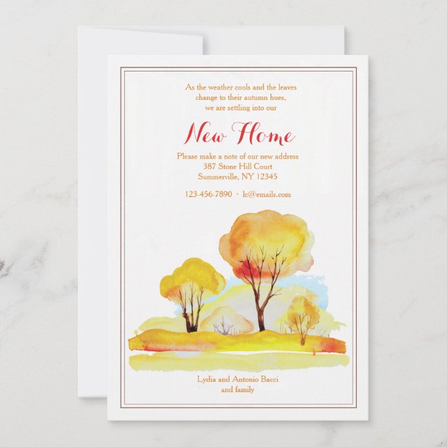 Invitación móvil de caída romántica (Anverso)