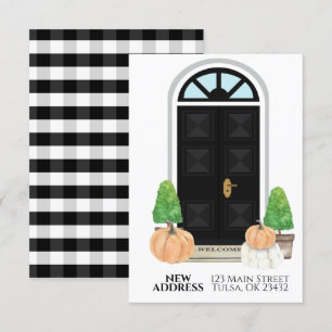 Invitación móvil de calabaza de puerta negra