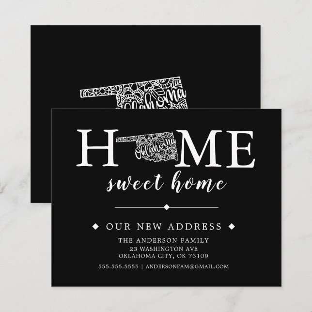 Invitación móvil de color editable OKLAHOMA (Anverso / Reverso)