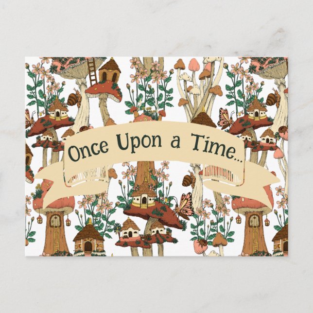 Invitación móvil de cuento de hadas de hongos (Anverso)