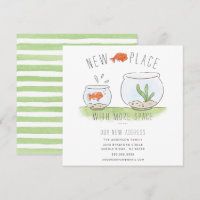 Invitación móvil de Cute New Place Goldfish Bowl