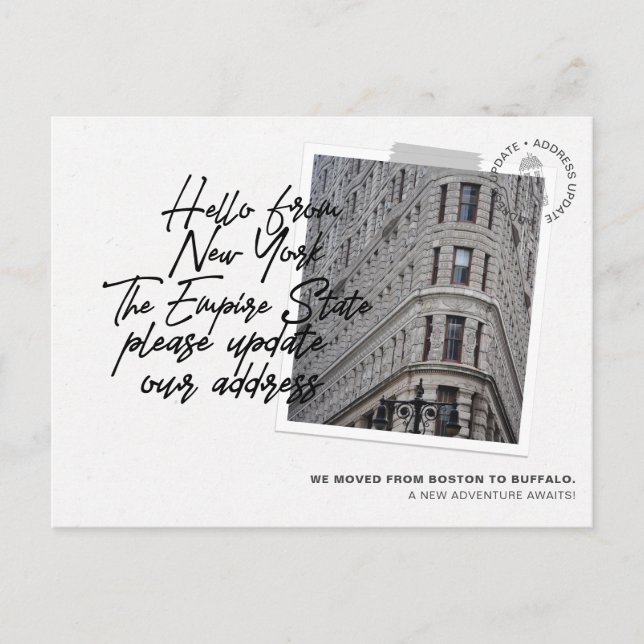 Invitación móvil de destino del estado de Nueva Yo (Anverso)