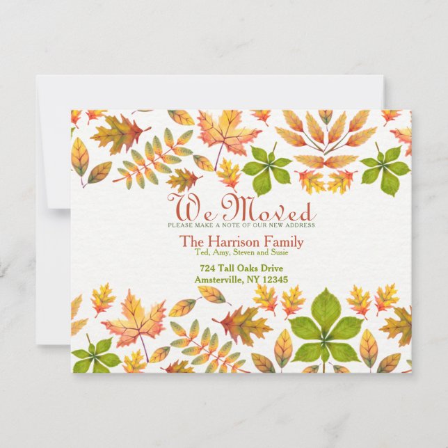 Invitación móvil de hojas de otoño (Anverso)