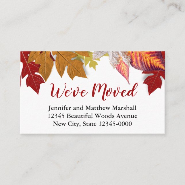 Invitación móvil de hojas de otoño (Anverso)