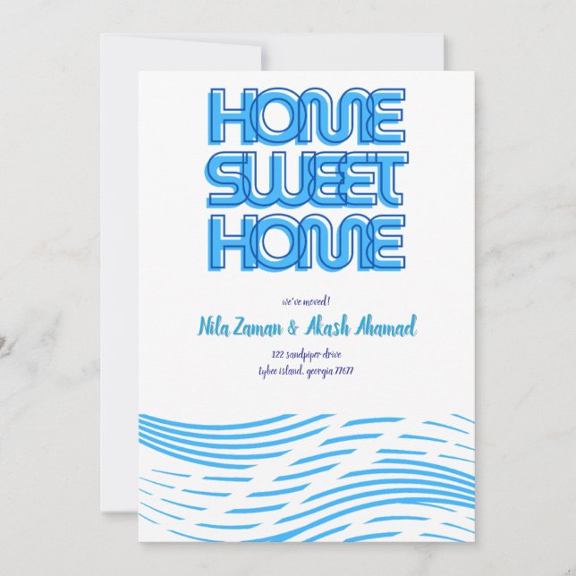 Invitación móvil de la marina de olas a orillas de (Anverso)