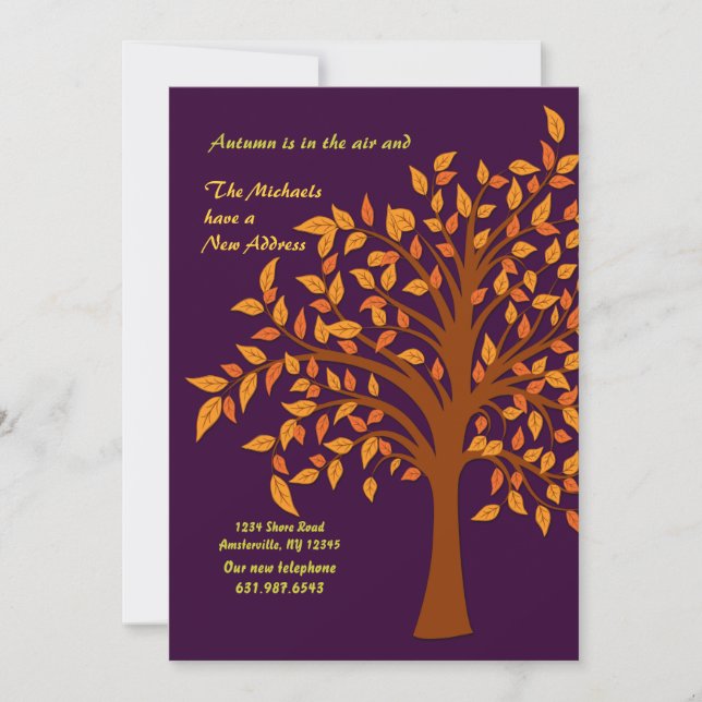 Invitación móvil de otoño (Anverso)