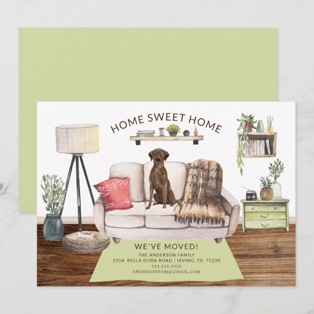 Invitación móvil de perro recuperador de labrador  (Anverso / Reverso)