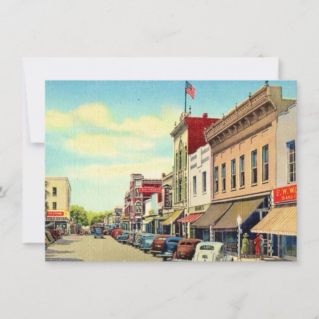 Invitación móvil de postal de Ocala de época (Anverso)