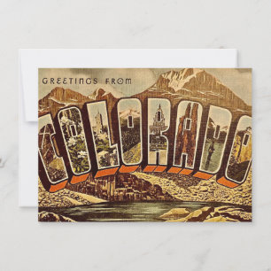 Invitación móvil de postales de época de Colorado