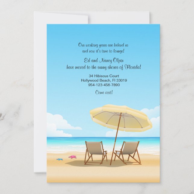 Invitación móvil de tumbonas (Anverso)