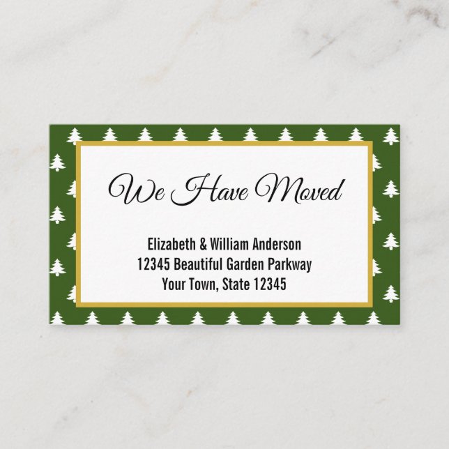 Invitación móvil de vacaciones de patrón de árbol  (Anverso)