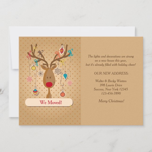 Invitación móvil de vacaciones de renos (Anverso)