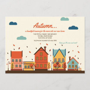 Invitación móvil del vecindario de otoño