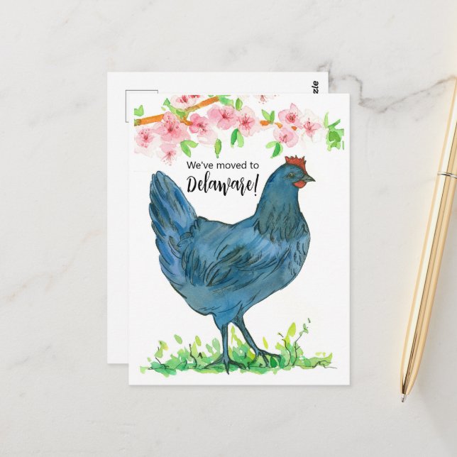 Invitación móvil Delaware Pollo azul de pollo (Anverso/Reverso In Situ)