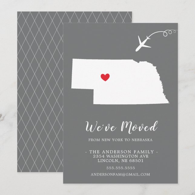 Invitación móvil | Estado NEBRASKA (Anverso / Reverso)