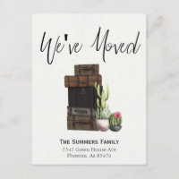 Invitación móvil Hemos movido maletas Cactus