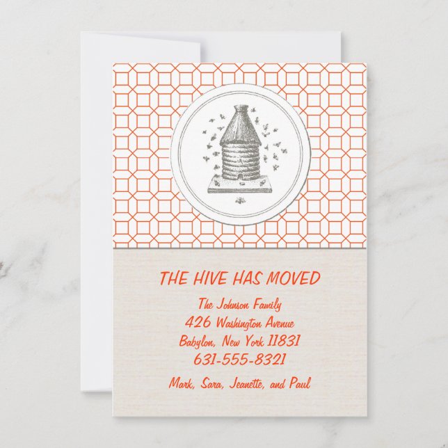 Invitación móvil | Hive | Anaranjado (Anverso)