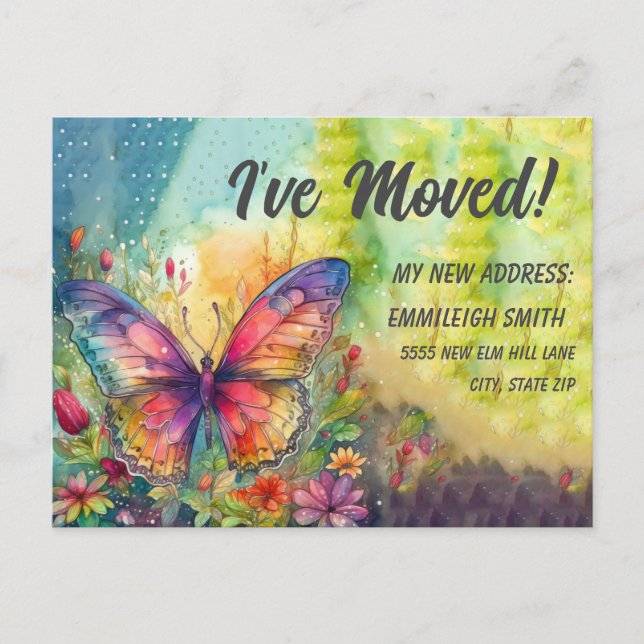 Invitación móvil mariposa colorida (Anverso)