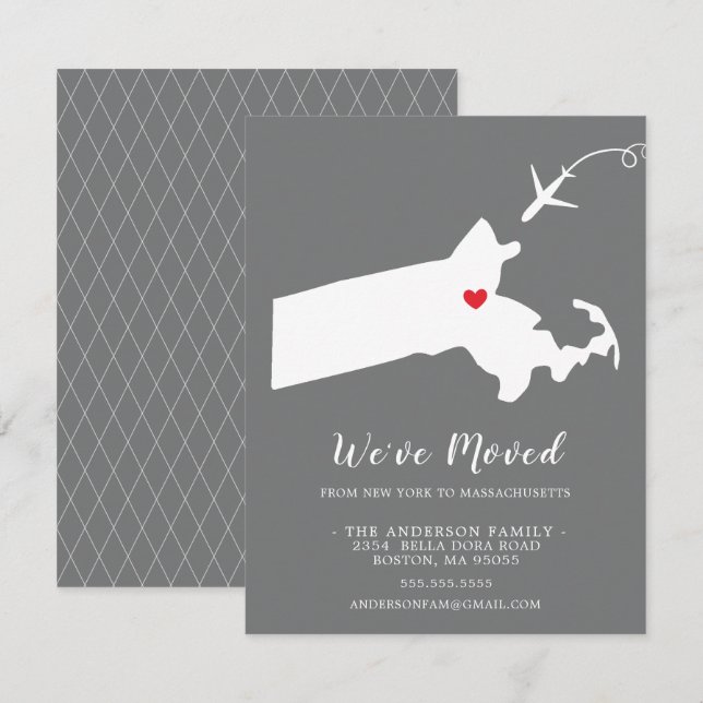 Invitación móvil | MASSACHUSETTS ESTATALES (Anverso / Reverso)