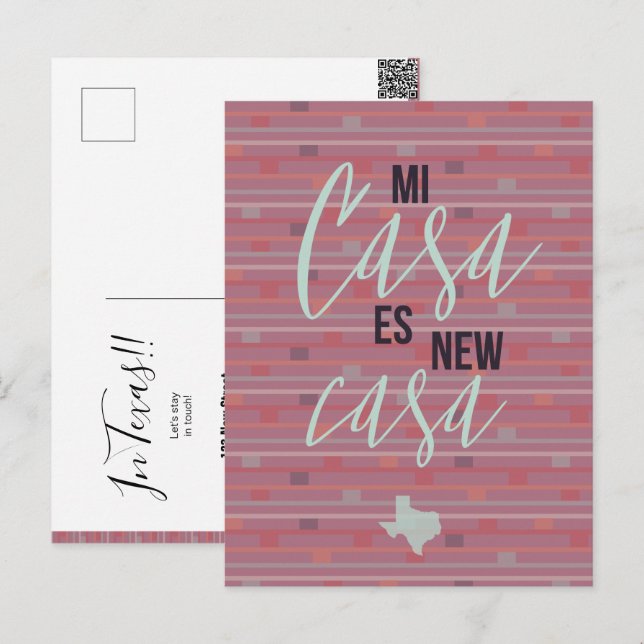 Invitación móvil Mi Casa Es Nueva Casa - Texas (Anverso / Reverso)