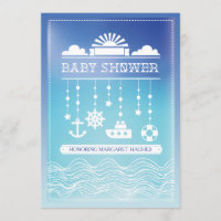 Invitación móvil náutica de Baby Shower