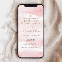 Invitación móvil para Primera Comunión de niña en