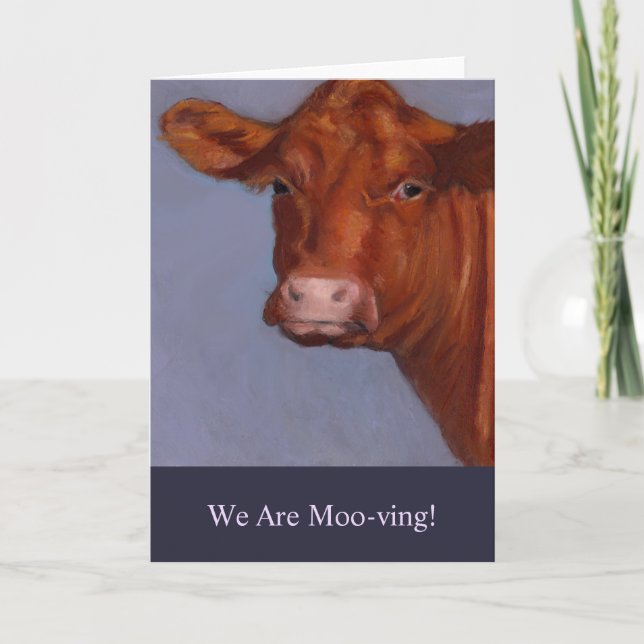 Invitación móvil: Pintura de la vaca, MOO-ving (Anverso)