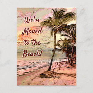 Invitación móvil Playa Sunrise con Palmeras