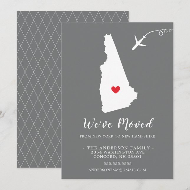 Invitación móvil | State NEW HAMPSHIRE (Anverso / Reverso)