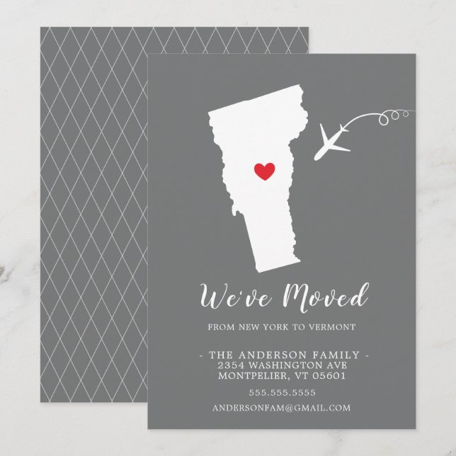 Invitación móvil | VERMONT estatal (Anverso / Reverso)