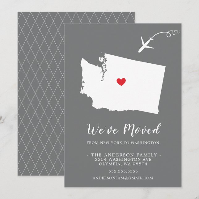 Invitación móvil | WASHINGTON Estatal (Anverso / Reverso)