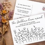 INVITACIÓN MOVIMIENTO Flores silvestres Personaliz<br><div class="desc">Envíe un mensaje sobre su mudanza a amigos y familiares con este encantador arte floral. Pulse "personalización" para añadir su propio texto. Puede personalizar con sus propios tipos de letra, colores y añadir su texto haciendo clic en "editar usando la herramienta de diseño". Revisa mi tienda por muchos otros artículos...</div>