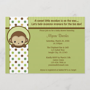 Invitación MPPv4 de Peek-a-Boo Mod Monkey Baby Sho