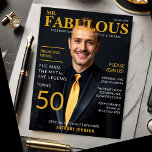 Invitación Mr. Fabulous 50th Birthday Magazine Cover Style<br><div class="desc">Haga una declaración con este diseño inspirado en la portada de la revista Mr Fabulous, perfecto para celebrar un hito en el estilo! Esta plantilla editable no es sólo para los 50 años, sino para los 40, 60, 70 y más allá. Ideal para papás, maridos, abuelos, tíos o cualquier tipo...</div>