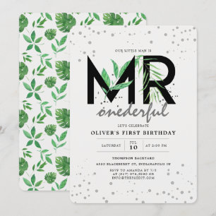 Invitación MR: Maravillosa vegetación tropical 1 cumpleaños m