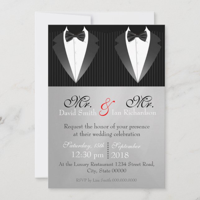 Invitación Mr. & Mr. Bow (Anverso)
