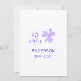 Invitación Mr & Mrs add family name date year wedding favor g