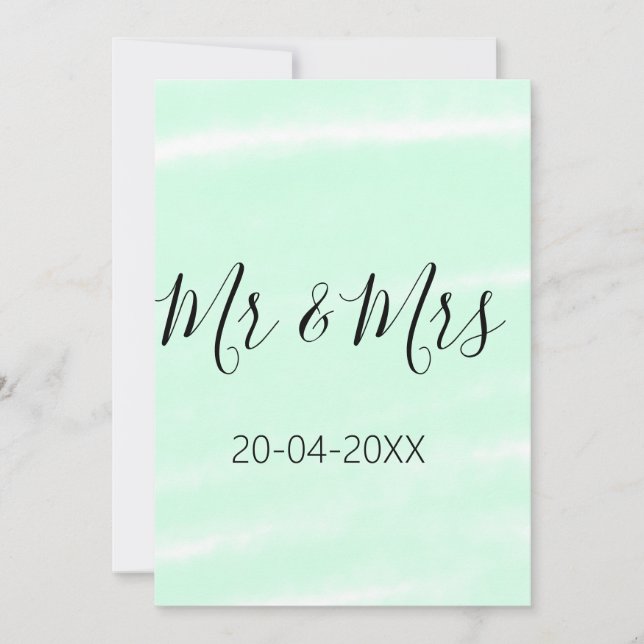 Invitación Mr & Mrs add family name date year wedding favor g (Anverso)