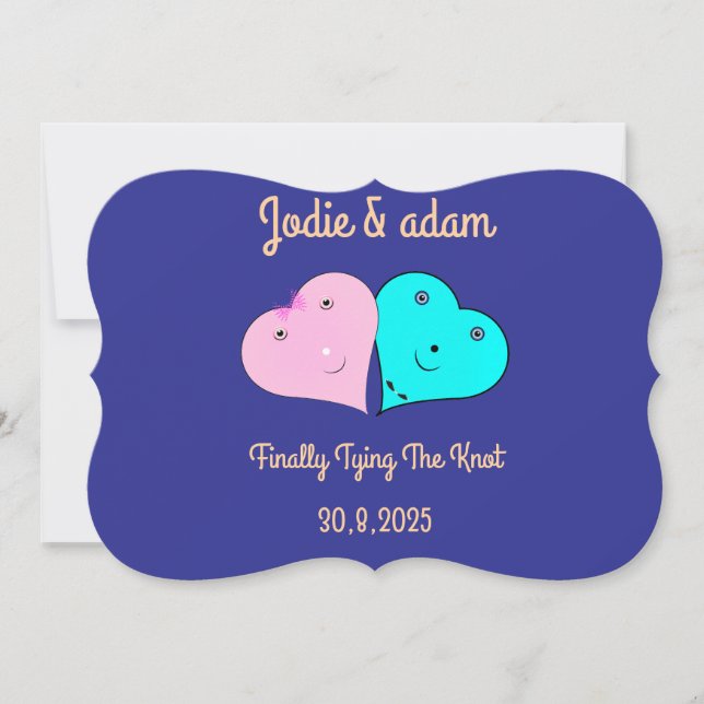 Invitación mr & mrs hearts  (Anverso)