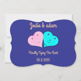 Invitación mr & mrs hearts 