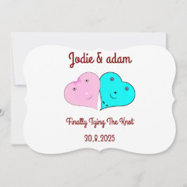 Invitación mr & mrs hearts 