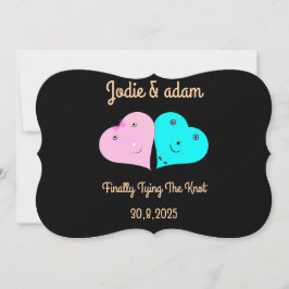 Invitación mr & mrs hearts 