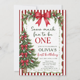 Invitación Mucha Diversión Para Cumplir Un Año En Navidad