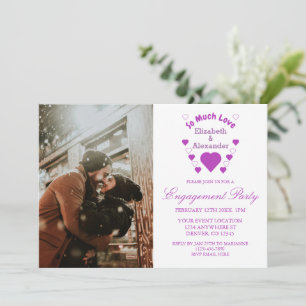 Invitación Mucha fiesta de compromiso de Boda de amor