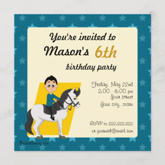 Invitación Muchacho a caballo personalizado invita a imprimir
