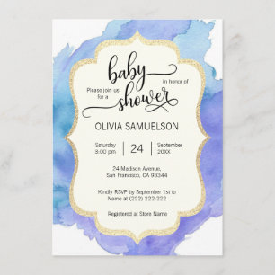 Invitación MUCHACHO azul Baby Shower de la turquesa de la