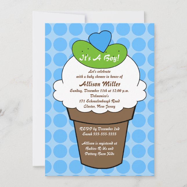 Invitación Muchacho Baby Shower de las salmueras y del helado (Anverso)