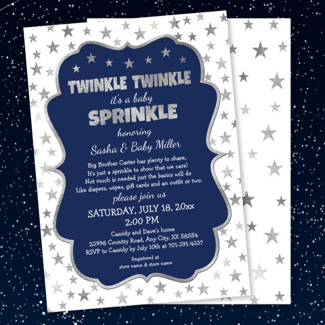 Invitación Muchacho Bebé Sprinkle Invitaciones, estrellas de  (Subido por el creador)