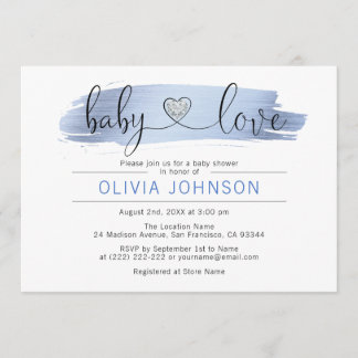 Invitación MUCHACHO blanco azul personalizado Baby Shower del