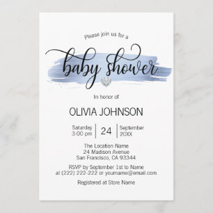 Invitación MUCHACHO blanco personalizado Baby Shower del oro